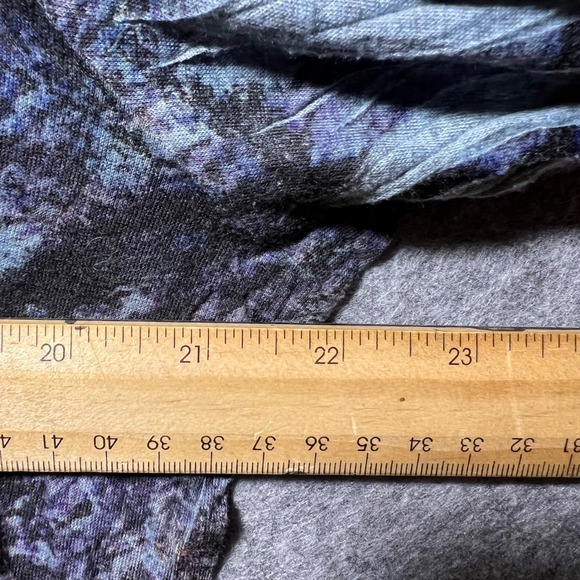 Jess & Jane Abstract Print V Neck Long Sleeve Tunic Top Women's Size L Blue - Picture 4 of 6